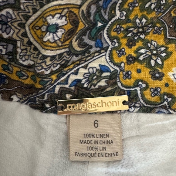 NWT Magaschoni Women’s Linen Paisley Print Shorts Size 6 - Picture 4 of 8